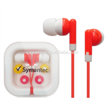 Cheap Colorful Earphone With Plastic Box For Promotion
